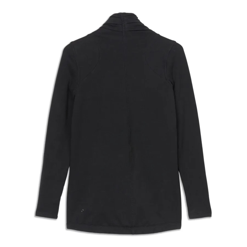 Lululemon Rulu Rally Wrap Black 6 Jacket Cardigan Sweater Snap Button Closure - Picture 5 of 16